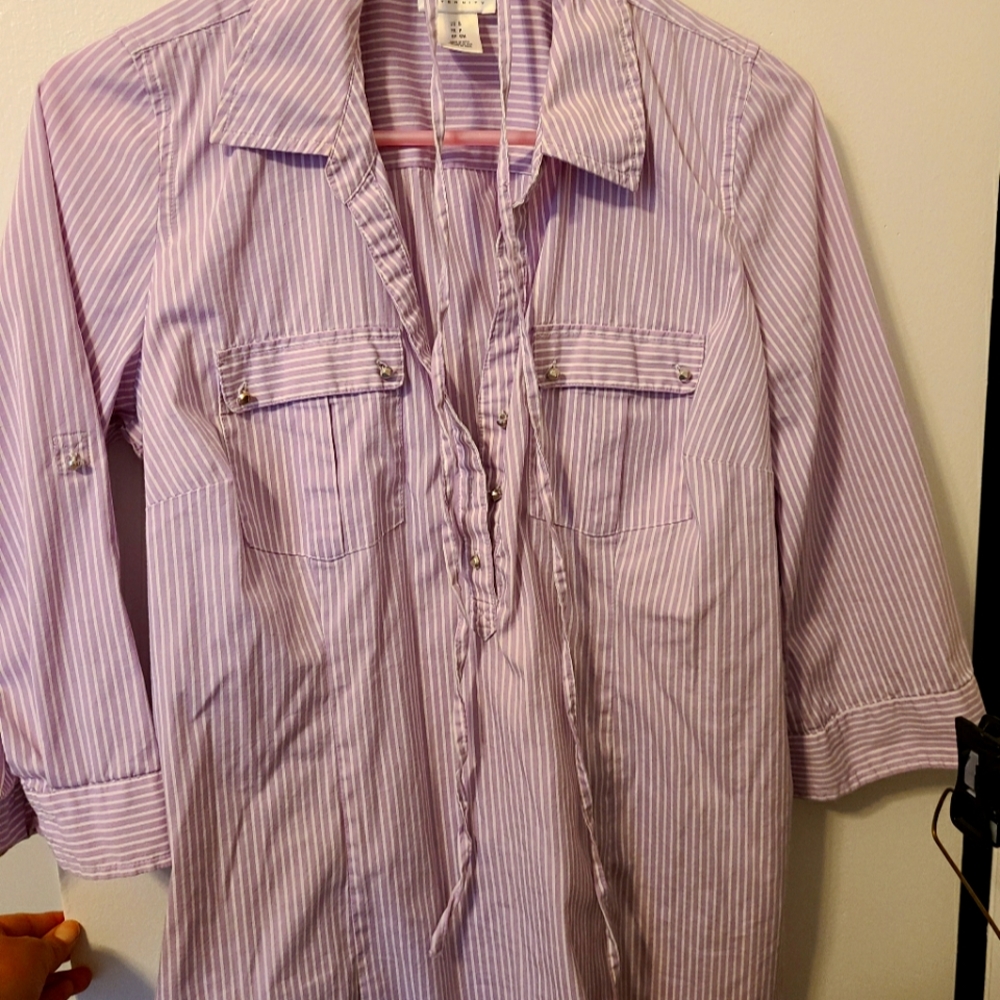 Maternity shirt purple striped